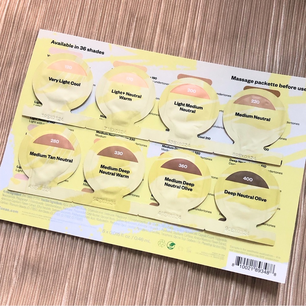 KOSAS REVEALER FOUNDATION 8 SHADES